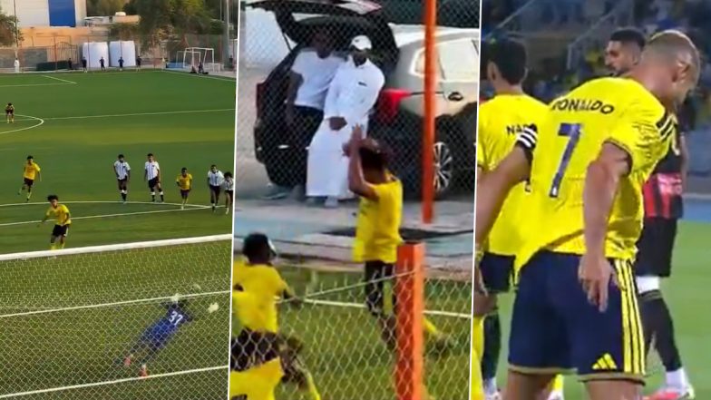 Cristiano Ronaldo&rsquo;s Son Scores Penalty and Pulls Off Father&rsquo;s Iconic SIU Celebration (Watch Video)