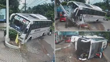 Kerala Accident Video: 35 Injured, 4 Critical As Bus Attempting To Save Biker Overturns