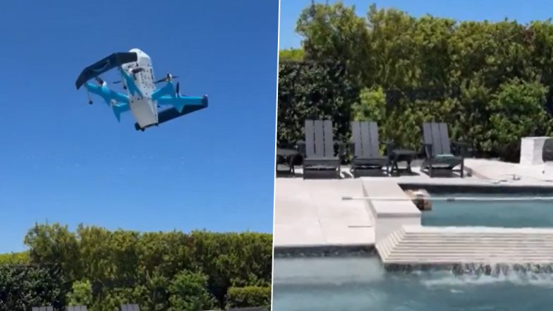 Amazon Prime Air Drone Drops Customer&rsquo;s Package Into Swimming Pool During Her First Drone Delivery, Video Goes Viral