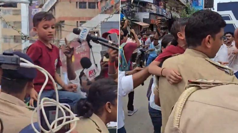 Aditya Kumar Demands Samrat Choudhary&rsquo;s Resignation, Viral Videos Show Cops Taking Child Away From Patna Protest