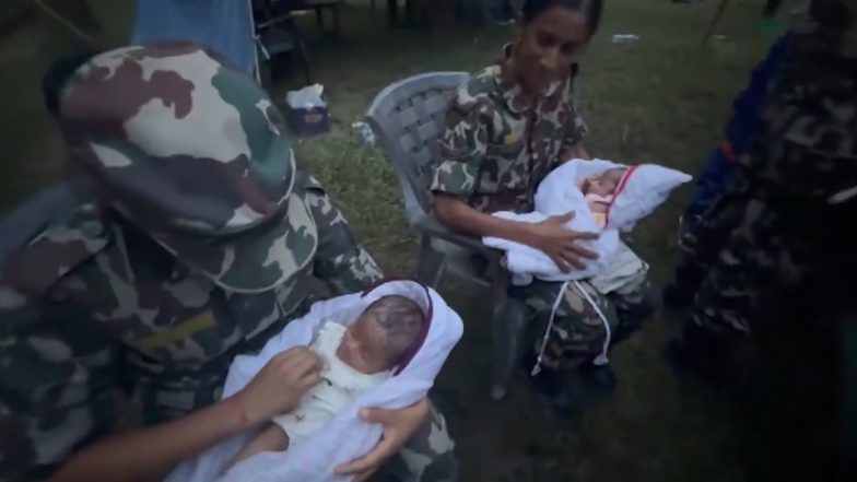 Nepal Flash Floods: Video Shows Rescued Twins Comforted by Army Personnel as Death Toll Crosses 350
