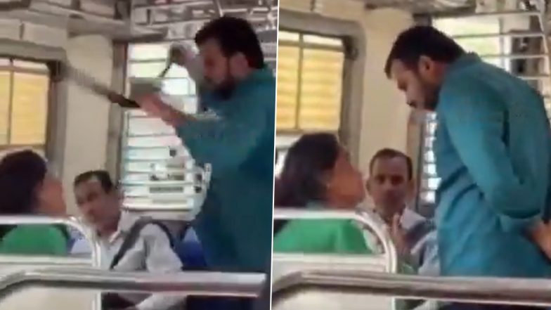 Mumbai Local Train Assault Video: Man Slaps Woman Passenger, Threatens Her With Belt