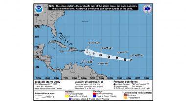 Tropical Storm Dolly Live Tracker Map on Windy: Storm Forms in Atlantic Ocean Days After Dolly Parton Dies