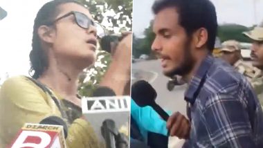 Ink Attack on AISA President Neha Bora During Ranchi Students' Protest Over JPSC, JSSC Exams (Videos)