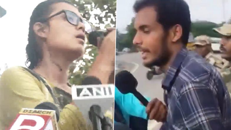 Ink Attack on AISA President Neha Bora During Ranchi Students' Protest Over JPSC, JSSC Exams (Videos)