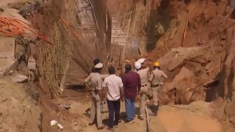 Bengaluru: One Dead, Rescue Underway as Landslide Hits BDA Underpass Construction Site (Video)