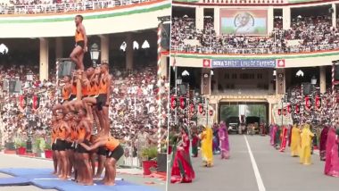 Independence Day 2026: Beating Retreat Ceremony Held at Attari-Wagah Border With Enthusiasm (Videos)