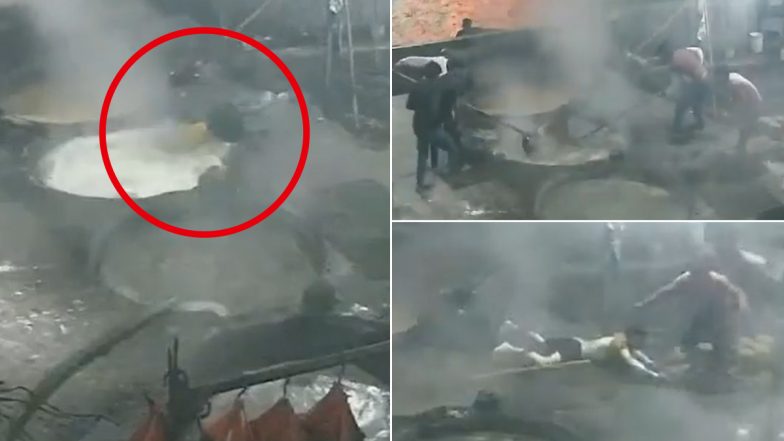 Lakhimpur Youth Dies After Falling Into Boiling Jaggery Pan While Working in Maharashtra (Disturbing Video)