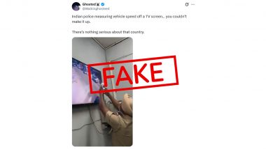 Indian Police Measuring Vehicle Speed Through TV Screen? Fact Check Reveals Truth About Viral Video