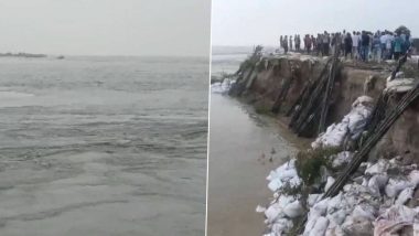 Bihar Boat Capsize Video: Several Labourers Feared Missing After Boat Overturns in River Ganga in Bhagalpur