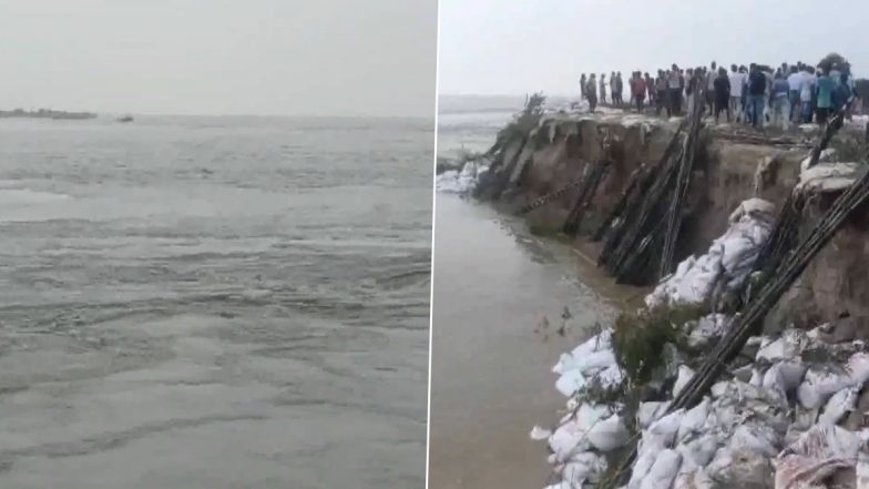 Bihar Boat Capsize Video: Several Labourers Feared Missing After Boat Overturns in River Ganga in Bhagalpur