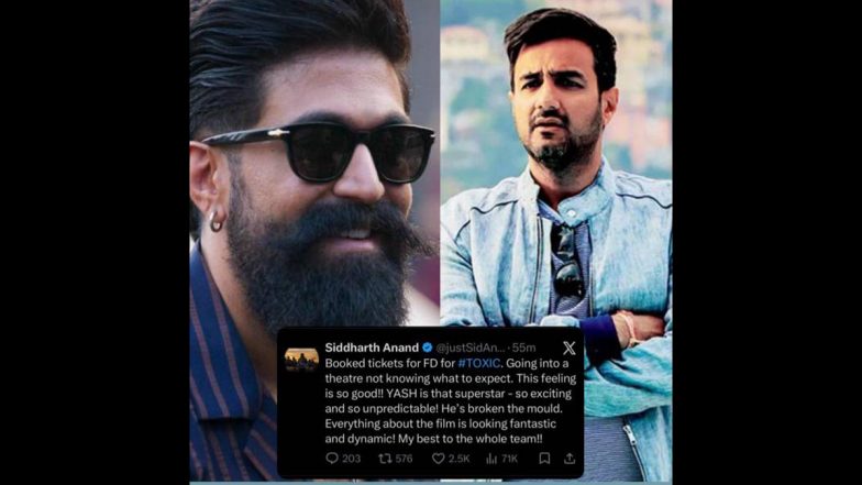 Siddharth Anand Books First-Day Tickets for 'Toxic', Calls Yash a Superstar Who Has Broken the Mould