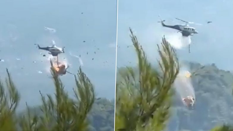 Greece Helicopter Crash: 2 Fire Crew Dead, 2 Injured During Wildfire Operation; Video Surfaces