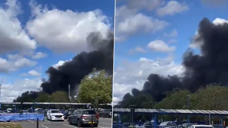 London Fire Videos: Major Blaze Erupts at Neasden Waste Facility Near Wembley Stadium, Tube and Rail Services Shut