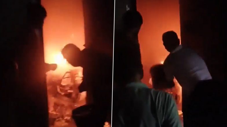 UP E-Scooter Fire Video: Electric Scooter Explodes Inside House in Rath, Property Worth INR 2 Lakh Damaged