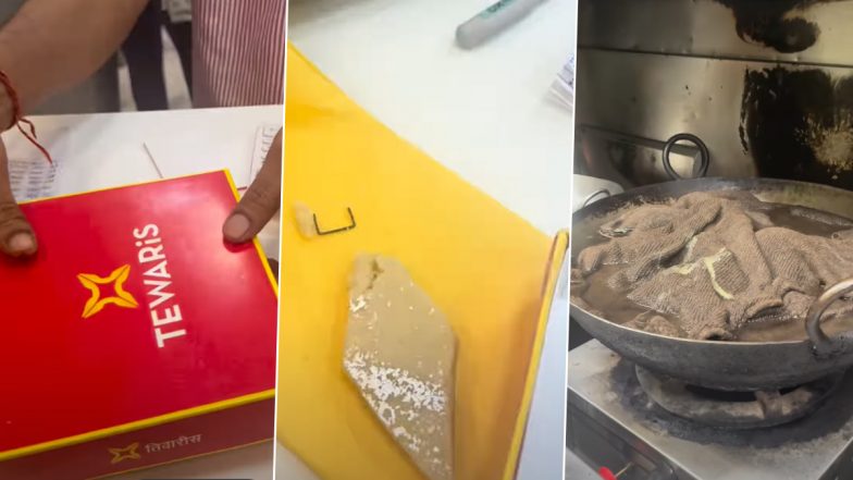Mumbai: Rusted Metal Pin Found Inside Kaju Katli Bought From Tewari Bros, Video Shows Unhygienic Kitchen