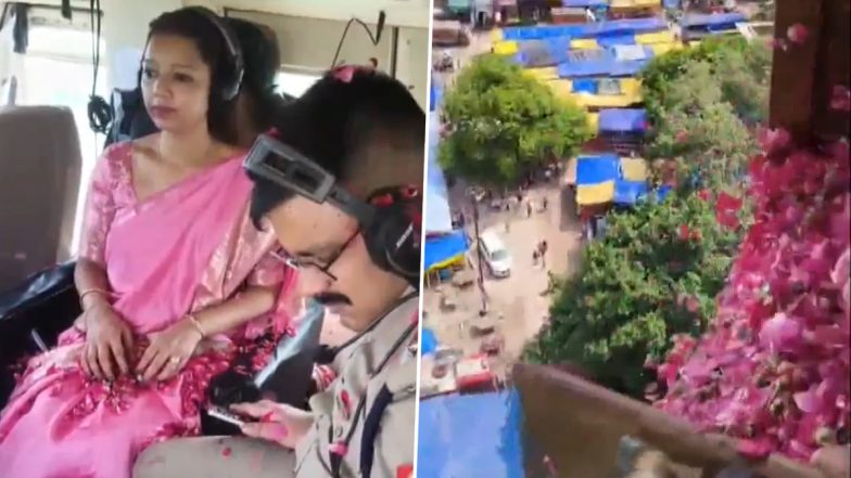 Kanwar Yatra 2026: Helicopter Showers Flower Petals on Thousands of Kanwariyas in Baghpat (Video)