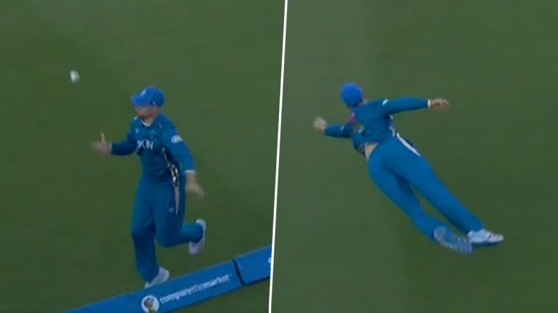 Will Jacks Takes Unbelievable Boundary Catch To Dismiss Lhuan-dre Pretorius in The Hundred 2026 (Watch Video)