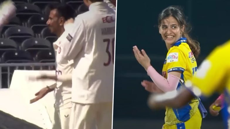 Yuzvendra Chahal Joins 6-7 Trend As He &lsquo;Copies&rsquo; Gen Z Medhavi Bidhuri's Celebration (Watch Video)