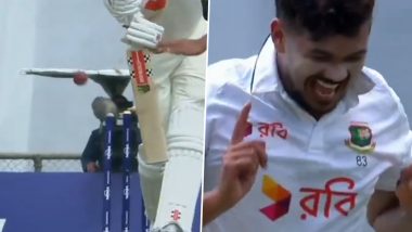 Rattled! Taskin Ahmed Bowls Peach of Delivery to Dismiss Beau Webster During AUS vs BAN 1st Test 2026 (Watch Video)