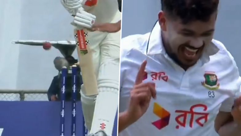 Rattled! Taskin Ahmed Bowls Peach of Delivery to Dismiss Beau Webster During AUS vs BAN 1st Test 2026 (Watch Video)