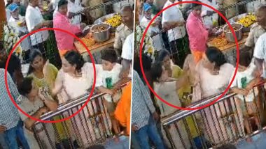 Karnataka BJP MLA Suresh Gowda's Daughter Aishwarya Slaps Woman Cop Over Temple Darshan; Video Goes Viral