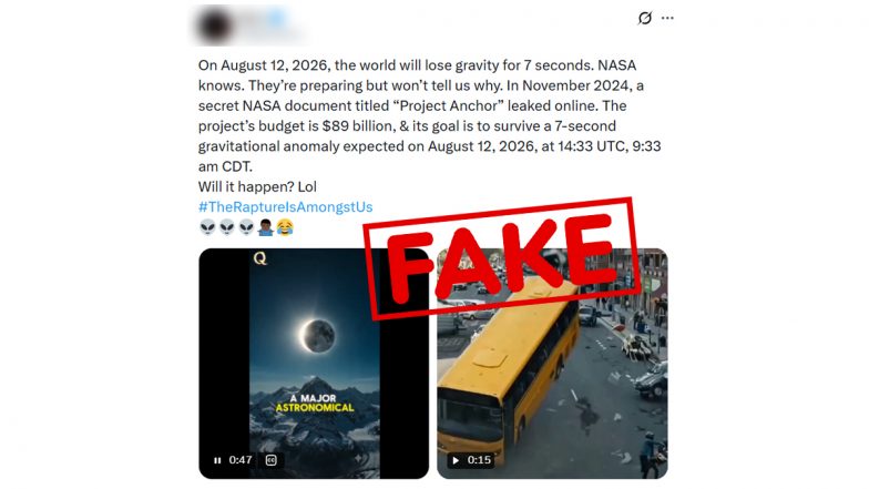 Will Earth&rsquo;s Gravity Disappear for 7 Seconds on August 12? NASA Says Viral Claim Is False