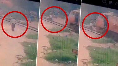 Jalandhar Man Dies After Being Hit by Train Near DAV Heart Railway Station While on Phone Call, Video Captures Horrific Incident