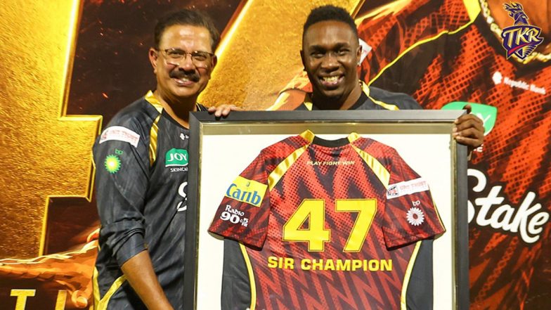 Trinbago Knight Riders Retire Franchise Legend Dwayne Bravo's Iconic No 47 Jersey in Historic CPL Tribute