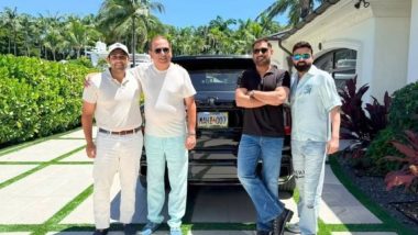 MS Dhoni Spotted With Friends in USA as &lsquo;Mahi 007&rsquo; Car Number Plate Goes Viral