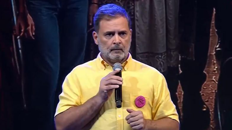 &lsquo;Women Must Not Be Confined to Identities of Daughter, Wife or Mother&rsquo;: Rahul Gandhi Cites Manusmriti, Urges Youth To &lsquo;Break the Cage&rsquo; (Video)