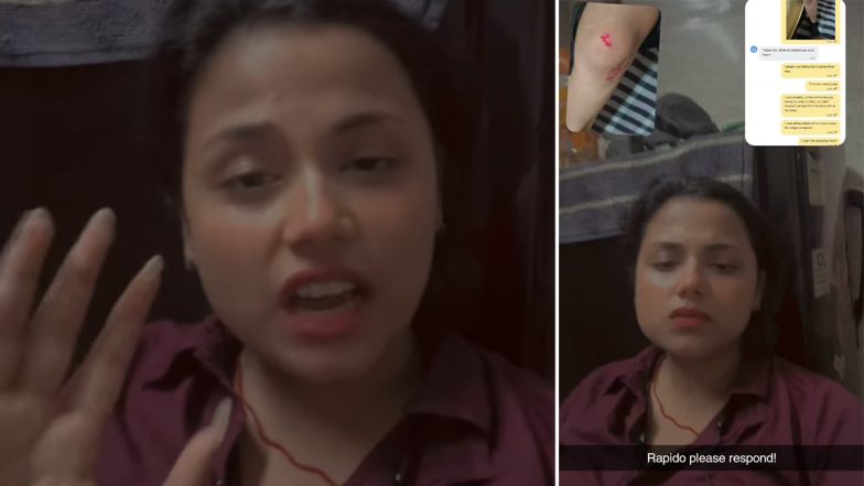 Rapido Ride Turns Scary: Delhi Woman Jumps From Moving Scooter After Driver Allegedly Refuses To Stop (Video)