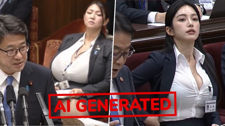 Is the Viral Video of Woman in &lsquo;Inappropriate&rsquo; Dress in Japan&rsquo;s National Diet Real or Fake? Fact Check Confirms Heavy AI Manipulation