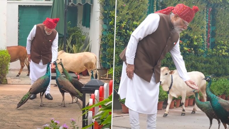 PM Narendra Modi Shares &lsquo;Special&rsquo; Morning Routine With His &lsquo;Friends&rsquo; at 7 Lok Kalyan Marg (Watch Video)