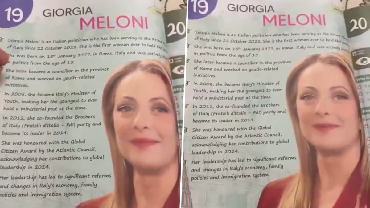 Giorgia Meloni Gets A Chapter In Class 6 GK Book, Viral Video Leaves Internet Amused