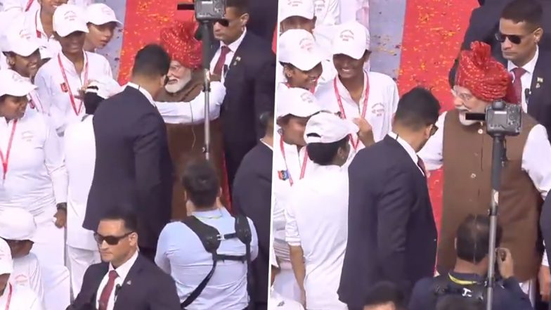 Independence Day 2026: PM Narendra Modi Breaks Protocol To Meet Children, Picks Up Fallen Cap in Heartwarming Red Fort Moment (Video)