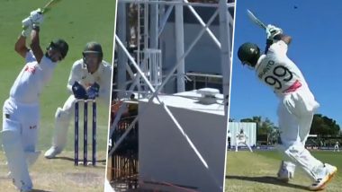 Najmul Hossain Shanto Smashes Massive 99-Metre Six Off Nathan Lyon in AUS vs BAN 1st Test 2026 (Watch Video)