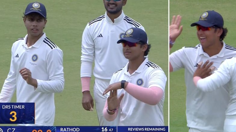 Stand-In Captain Vaibhav Sooryavanshi Timely DRS Call Leads To Aryan Juyal's Dismissal in Central Zone vs East Zone Duleep Trophy 2026 SF