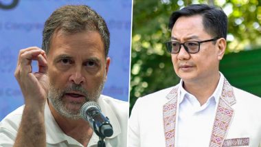 'Don't Lie to Children': Rahul Gandhi Hits Out at Kiren Rijiju Over Praise for Delhi Police's Handling of NEET Protests