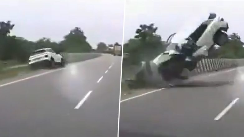 Aban Ahmed Accident Video: Dashcam Captures Fatal Crash of Atiq Ahmed&rsquo;s 21-Year-Old Son
