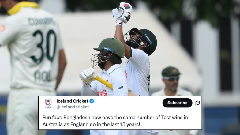 Iceland Cricket's Viral Cheeky Post Roasts England After Bangladesh&lsquo;s Maiden Test Win in Australia