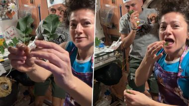 &lsquo;Chez ISS&rsquo;: Indian-Origin NASA Astronaut Anil Menon Shares Video of Harvesting Fresh Kale, Wasabi Greens in Space (Watch)