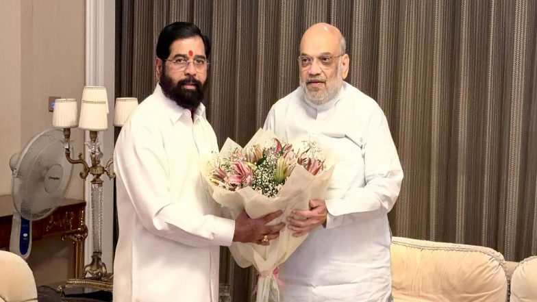 India News | Maharashtra Dy CM Eknath Shinde Holds Courtesy Meeting with Union Home Minister Amit Shah in Pune