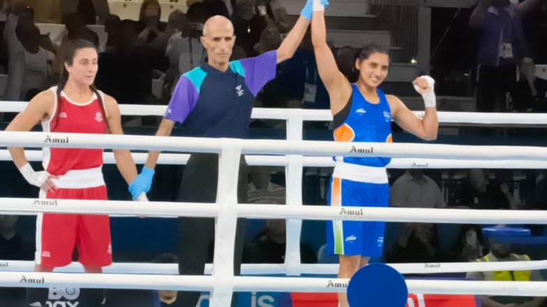 Sports News | CWG 2026: Preeti Pawar Wins India's First Boxing Gold at Glasgow, Beats Canada's Scarlett Delgado