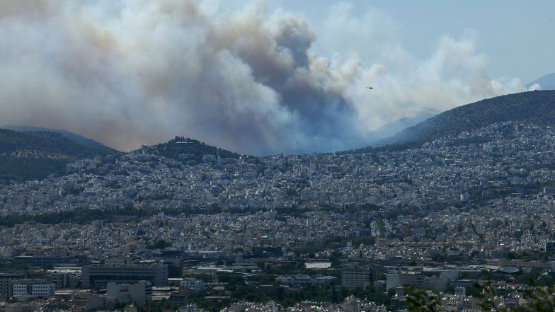 World News | Two Helicopters Collide While Battling Major Wildfire Near Athens