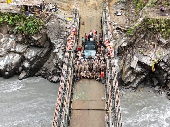 India News | BRO Restores Vital Connectivity to Huri in Arunachal Pradesh by Launching 200-foot Bailey Bridge