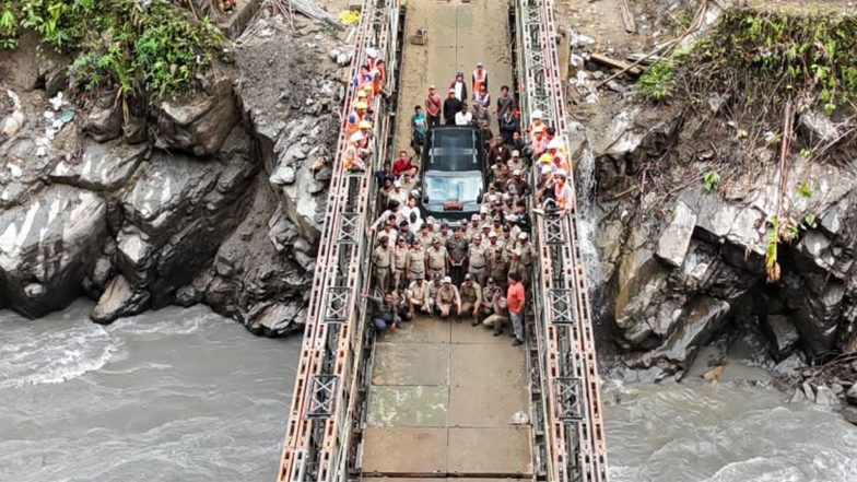 India News | BRO Restores Vital Connectivity to Huri in Arunachal Pradesh by Launching 200-foot Bailey Bridge