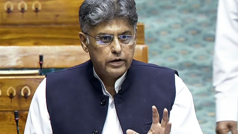 India News | Manish Tewari Moves Adjournment Motion Notice Seeking Discussion on New Anti-defection Law