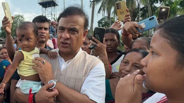 India News | Assam CM Sarma Visits Flood-hit Nazira, Mahmora, Sonari; Announces Damage Assessment from Aug 9