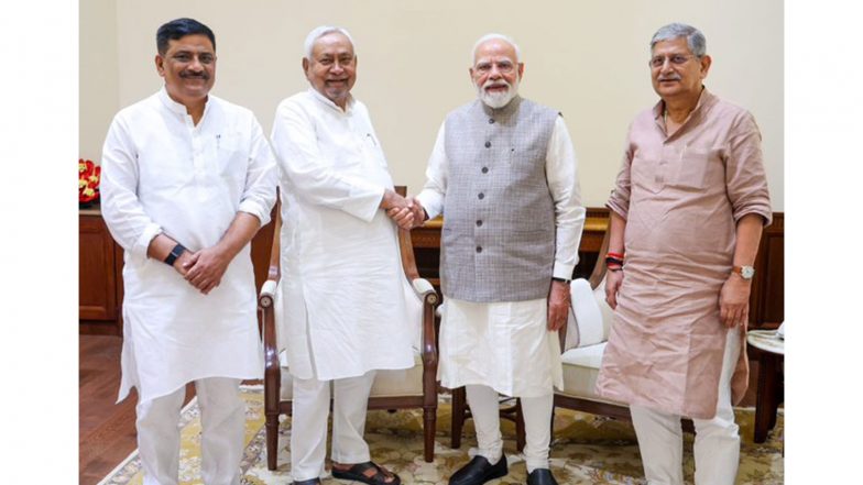 India News | Former Bihar CM Nitish Kumar Meets PM Modi at Parliament House